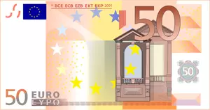Gambar vektor 50 uang kertas Euro