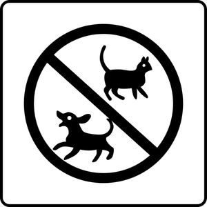 Geen huisdieren hotel teken vector illustraties