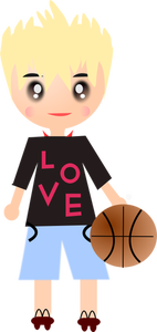 Cartoon basketbal speler vectorillustratie