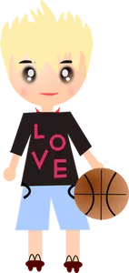 Dibujos animados baloncesto jugador vector illustration