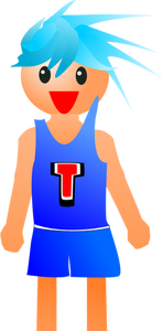 Jucător de baschet cu parul albastru