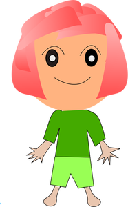 Girl in green clothes vector image