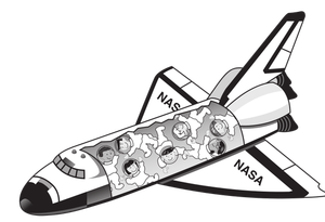 Vector image of a space shuttle