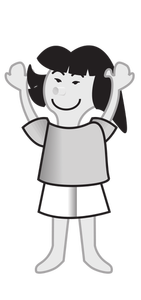 Female with hands up vector image