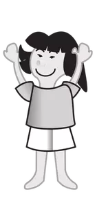Female with hands up vector image