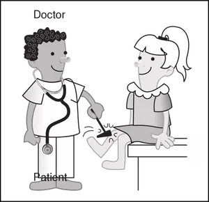 Vector cartoon clip-art de médico e paciente