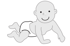 Crawling baby leaning on hands vector image