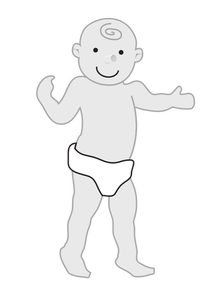 Bayi berdiri vektor ilustrasi