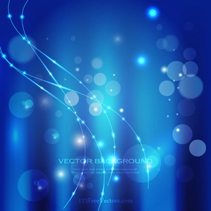 Abstract Blue Background With Glittering Circles