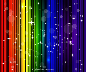 Rainbow Background With Glittering Stars