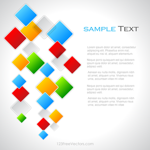 Achtergrond met tekst en gekleurde vierkantjes