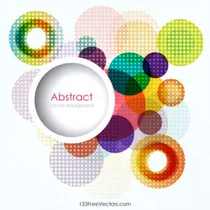 Colorful circles with halftone pattern