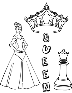 Queen and chess piece