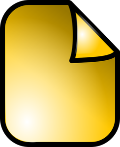 Vector graphics of shiny yellow document web icon