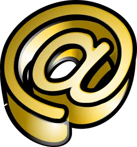 Vector clip art of gold shiny mail sign