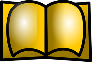 Glänsande gyllene bok tecken vektor bild