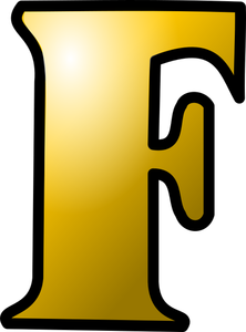 Vektor ClipArt-bilder av stora gula bokstaven F