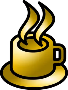 Vector illustration of shiny brown coffee shop icon