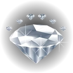 Diamond stone surrounded by diamonds vector drawing