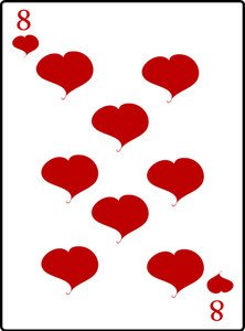 Acht van harten speelkaart vectorillustratie