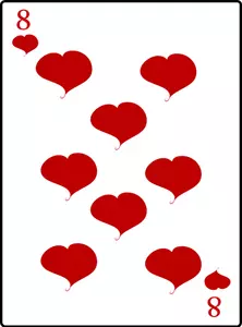 Huit des illustration vectorielle de coeurs carte à jouer