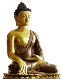 Vector afbeelding van standbeeld van gouden Boeddha