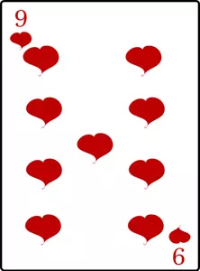Nine of hearts playing card vector image