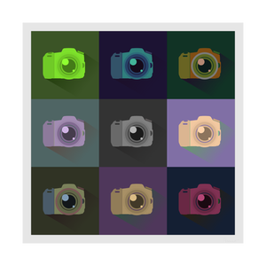 Iconos de cámara digital SLR gráficos vectoriales