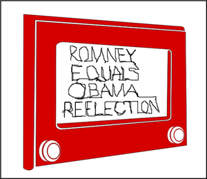 Eski TV set Amerikan seçim mesajı ile çizim