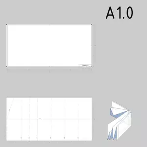 A1.0 kokoiset tekniset piirustukset paperi malli vektori piirustus