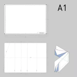 A1-kokoiset tekniset piirustukset paperi malli vektori piirustus