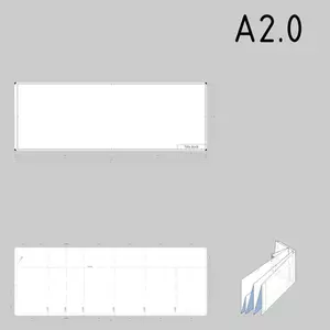 A2.0 ukuran gambar teknis kertas template vector klip seni