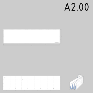 A2.00 størrelse tekniske tegninger papirmønster mal vector