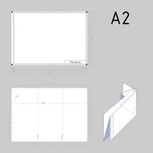 A2 teknik çizimler vektör grafik şablonu kağıt boyutlu
