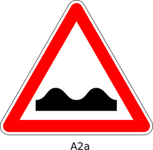Graphiques vectoriels de panneau de signalisation triangulaire de route cahoteuse