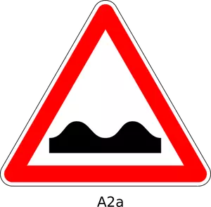 Grafika wektorowa o wyboistej drodze znak drogowy trójkątny