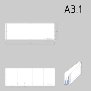 A3.1 dimensiuni şablon desene tehnice hârtie de desen vector