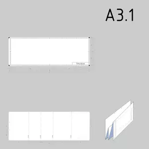 Boy A3.1 teknik çizimler kağıt şablonu vektör çizim