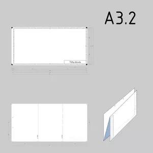 A3.2 ukuran gambar teknis kertas template vektor ilustrasi