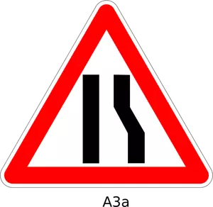 Road breedte vernauwt teken vector