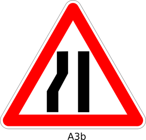 Road narrows sign vector