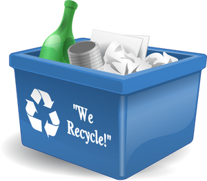 Photorealistic recycling bin full of waste vector graphics