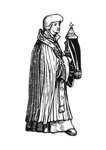 Mittelalterliche Priester mit Sakrament Vektor