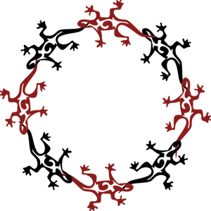 Lizard round pattern vector graphics