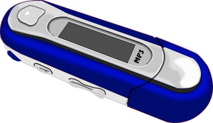 Azul MP3 player vector clipart