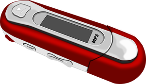 Imagine vectorială de un roşu MP3 player