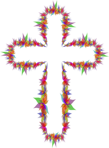 Abstracte bloemen aan een kruis
