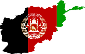 De vlag en de kaart van Afghanistan