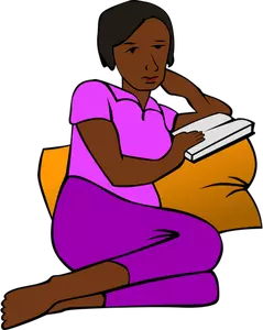 Wanita membaca dan istirahat