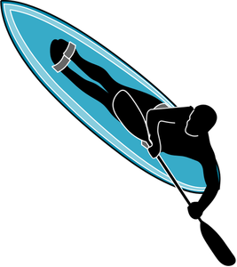 Waveski olahraga simbol vektor ilustrasi